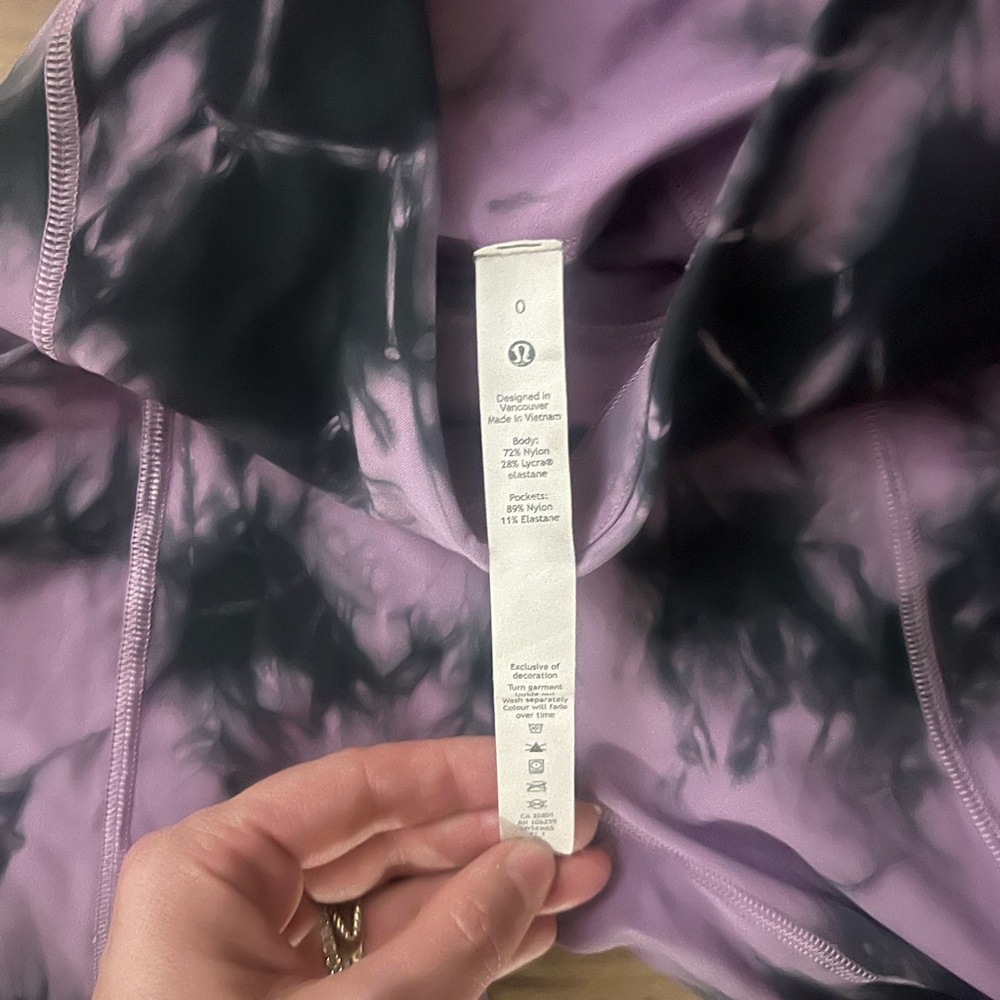 Lululemon Fast and Free Purple High Rise Tie Dye Legging - Picture 6 of 11